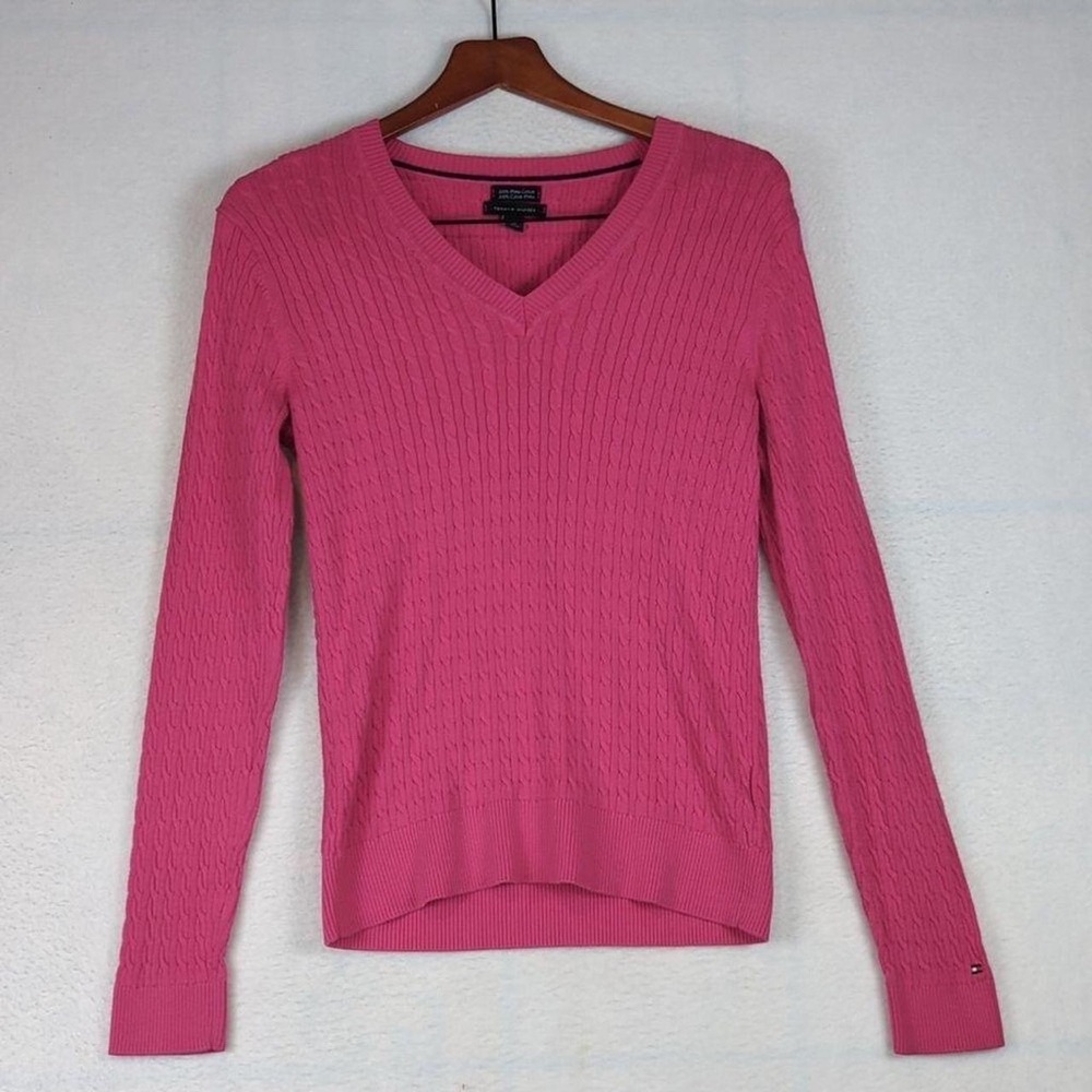 Women's Pink V-Neck Sweater